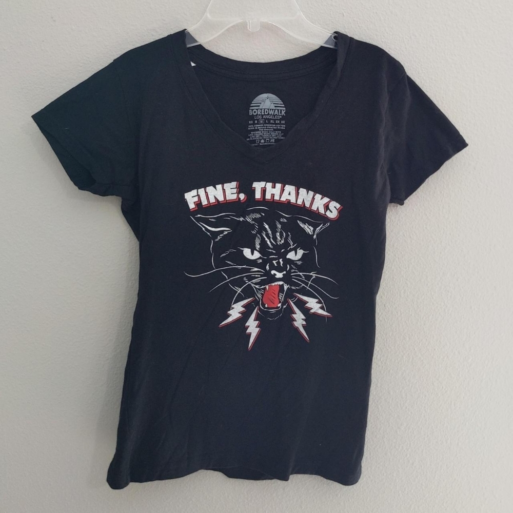 Boredwalk "FINE, THANKS" V-Neck Tee